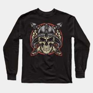 Vintage Vikings Skull Art Long Sleeve T-Shirt